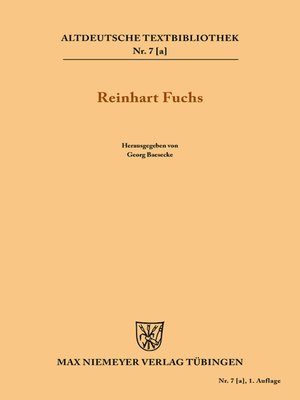 cover image of Heinrichs des Glichezares Reinhart Fuchs